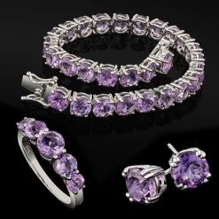Endless Love Amethyst Bracelet, Studs & Ring