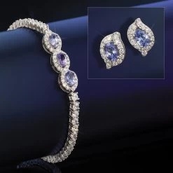 African Violet Bracelet & Earrings