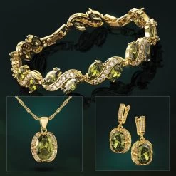 Green Elusion Necklace, Bracelet & Earrings