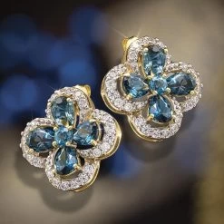 British Blues Topaz Pendant, Chain & Earrings -Accessories shop, one for all. 54793 2 800