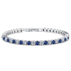 DiamondAura Tennis Bracelet (sapphire Blue And White)