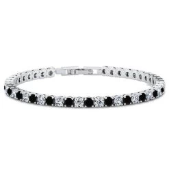 DiamondAura Tennis Bracelet (black And White)