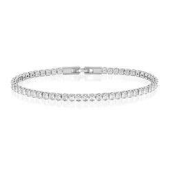 DiamondAura Tennis Bracelet (Silver-Finished)