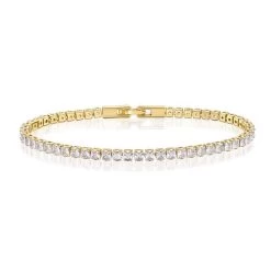DiamondAura Tennis Bracelet (Yellow Gold Finished)