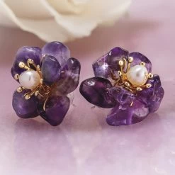 Hint Of Spring Earrings (Amethyst)