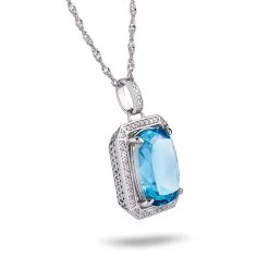 Rainbow Collection Blue Topaz Pendant