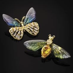 Winged Treasure Brooches (Set Of Two)