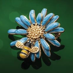 Honeybee Brooch (blue)