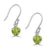 Peridot Heart Drop Earrings