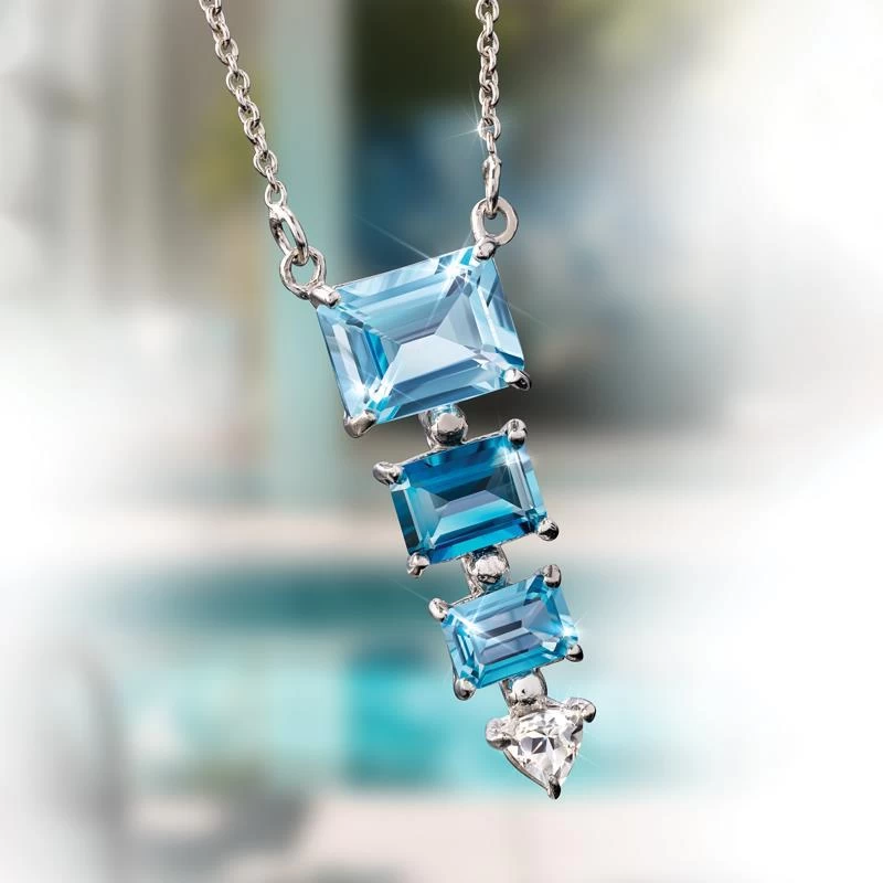 Arctic Blue Topaz Necklace 2 Arctic Blue Topaz Necklace - Image 2