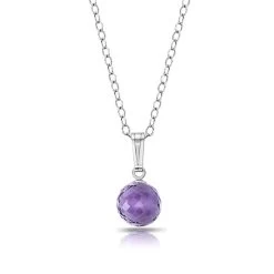 Round Briolette Amethyst Necklace
