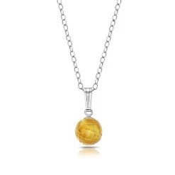 Round Briolette Citrine Necklace