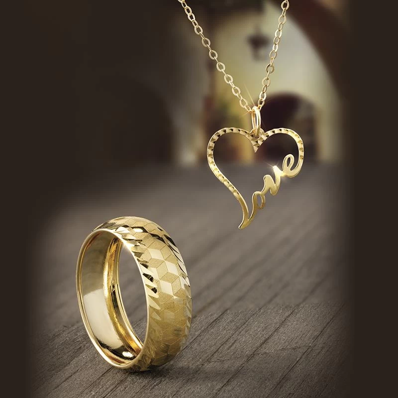 14k Gold Italian Love Necklace & Ring 1 14k Gold Italian Love Necklace & Ring