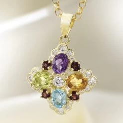 Flower Power Gemstone Pendant & Chain