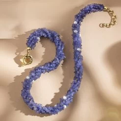 Touchstone Torsade (Tanzanite And Freshwater Pearl)