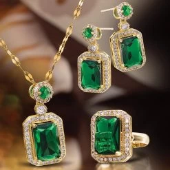 Halcyon Gaze Necklace, Earrings & Ring