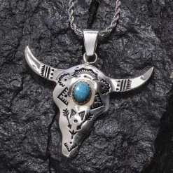 Take No Bull Turquoise Pendant Plus Chain