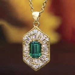 Art Deco Hexagon Pendant