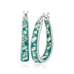 Inside & Out Hoop Earrings - Teal