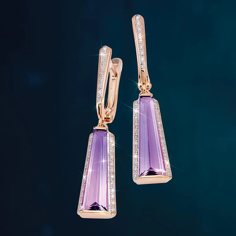 Brazilian Obelisks Amethyst Necklace & Earring Set 3 Brazilian Obelisks Amethyst Necklace & Earring Set - Image 3
