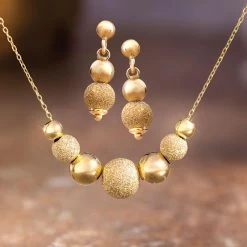 14k Gold Perlina D'Oro Necklace & Earrings