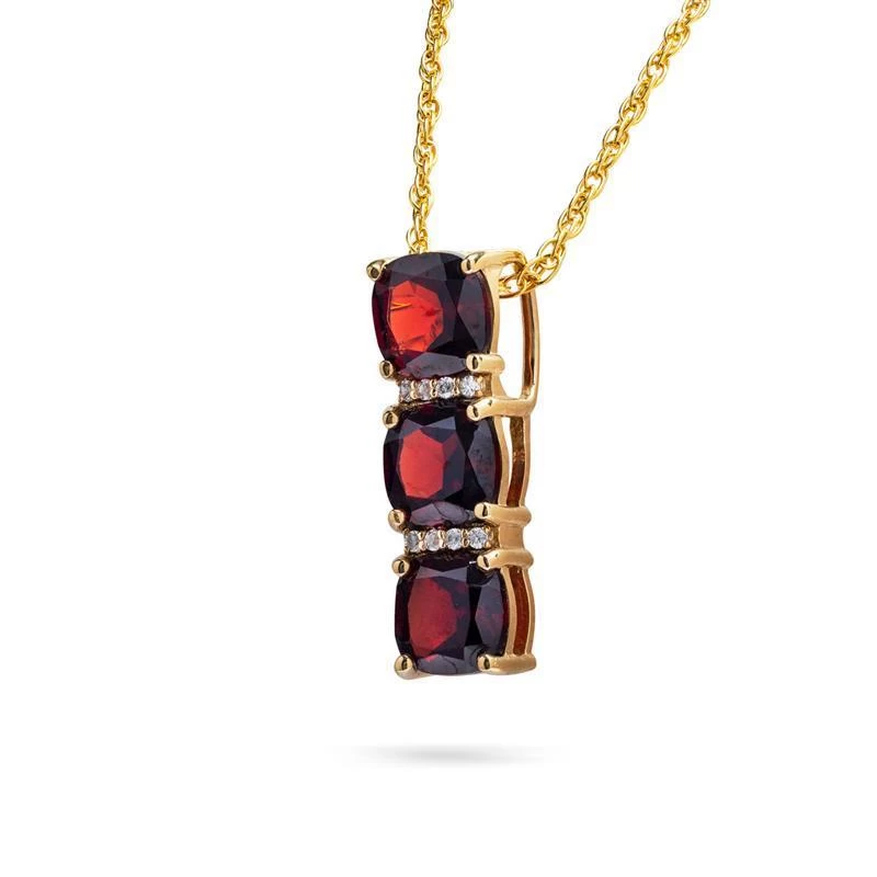 Cabernet Garnet Three Stone Necklace And Earrings 2 Cabernet Garnet Three Stone Necklace And Earrings - Image 2