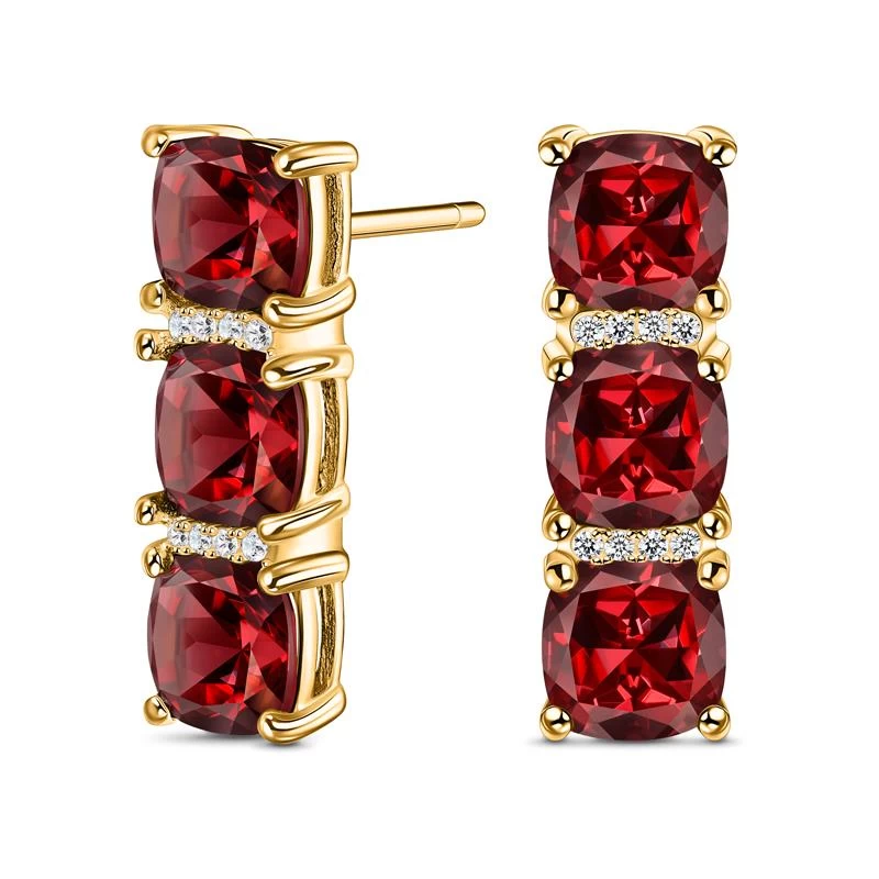 Cabernet Garnet Three Stone Necklace And Earrings 3 Cabernet Garnet Three Stone Necklace And Earrings - Image 3