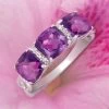 Royal Amethyst Three Stone Ring