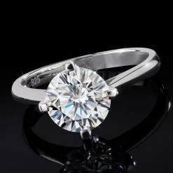 Moissanite Solitaire Ring (2 Carat)