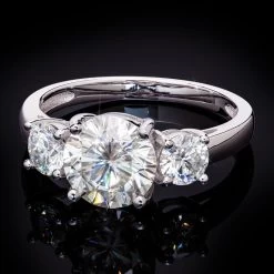 Moissanite 3-Stone Ring (1 1/2 Ctw)