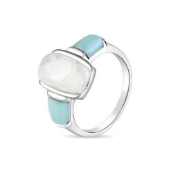Moonstone & Larimar Ring