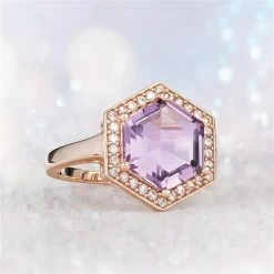 Amethyst Hex Ring