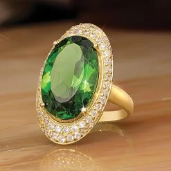 Verdant Royalty Helenite Ring