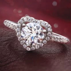 Moissanite Heart Ring