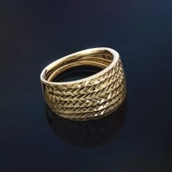 Basketweave 14k Italian Gold Ring