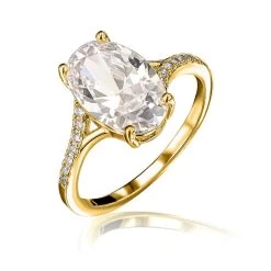 DiamondAura Oval Cross Shank Ring