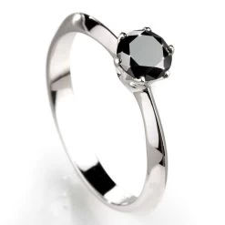 Noire Black Diamond Solitaire Ring (1 Ctw)