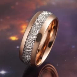 Meteorite In Tungsten Ring