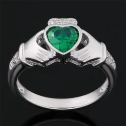 Helenite Claddagh Ring